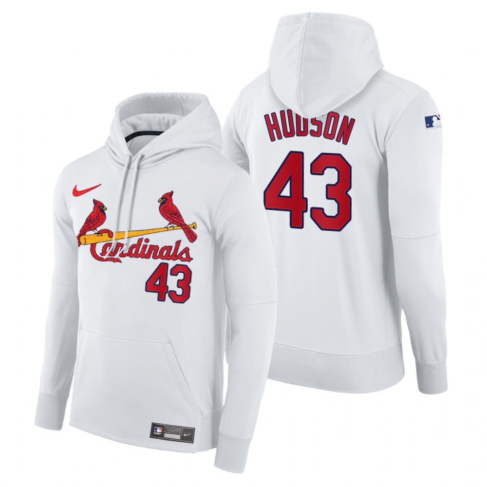Men St.Louis Cardinals #43 Hudson white home hoodie 2021 MLB Nike Jerseys